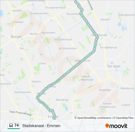 74 Bus Line Map