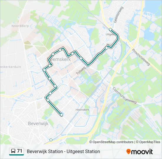 71 Bus Line Map