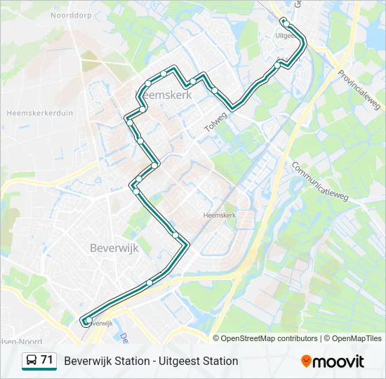 71 Bus Line Map