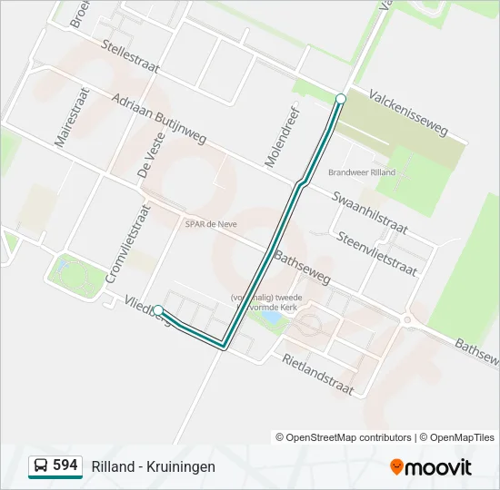 594 Bus Line Map