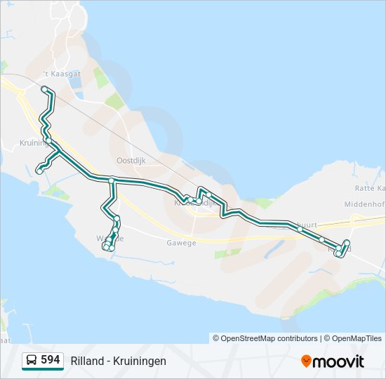 Bus 594 lijnkaart