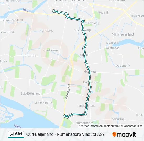 664 Bus Line Map
