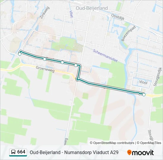 664 Bus Line Map