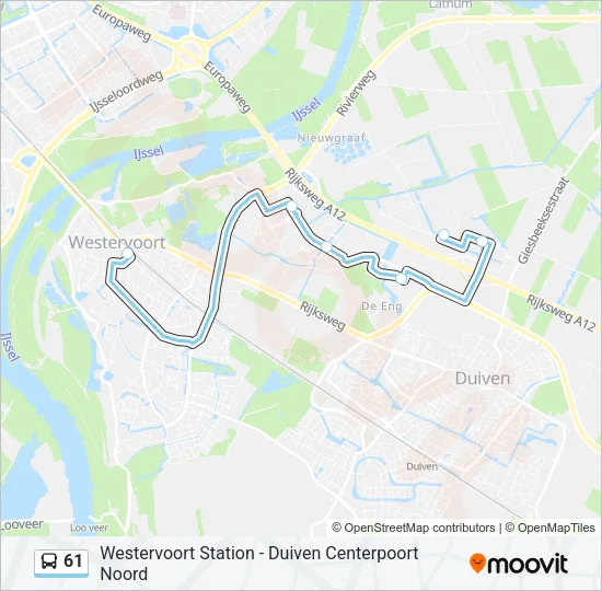 61 Bus Line Map
