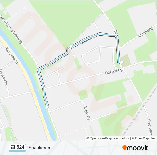 524 Bus Line Map