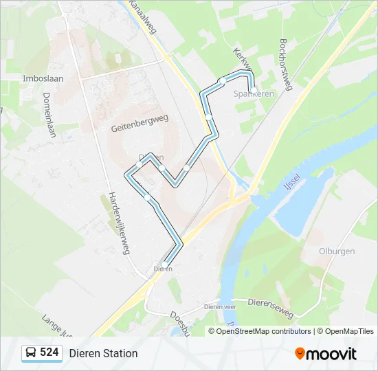 524 Bus Line Map