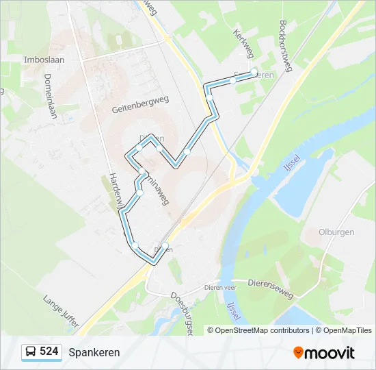 524 Bus Line Map