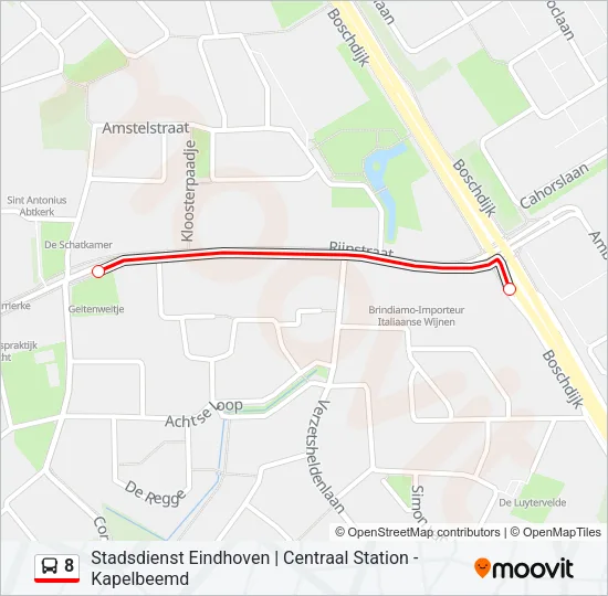 8 Bus Line Map