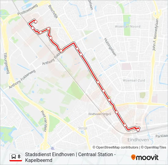 8 Bus Line Map
