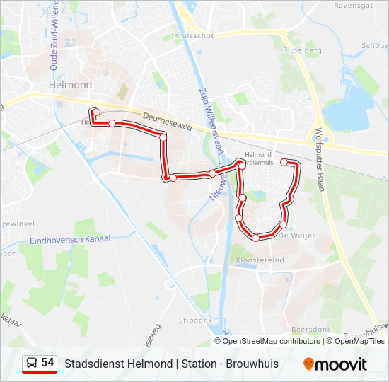 54 Bus Line Map