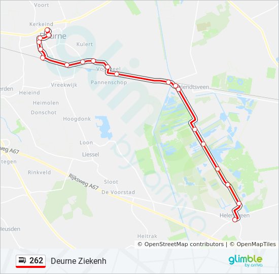 262 bus Line Map