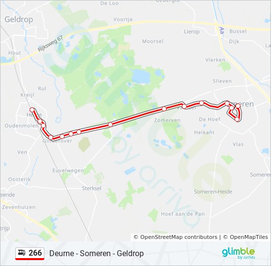 266 bus Line Map