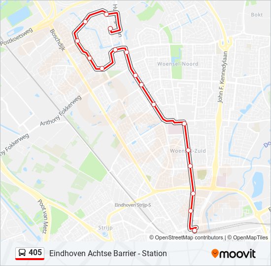 Onaangeroerd zweer escaleren 405 Route: dienstregelingen, haltes en kaarten - Achtse Barrier