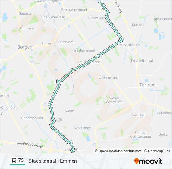 75 bus Line Map