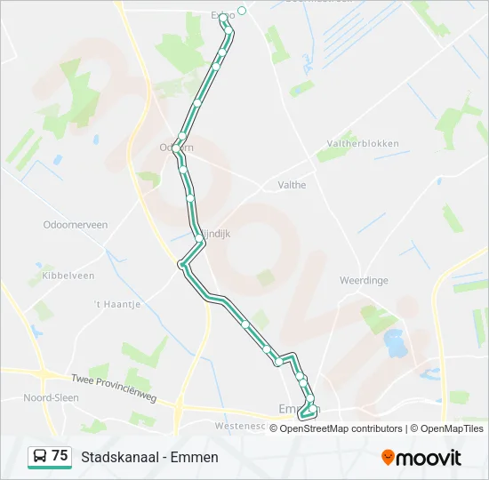 75 Bus Line Map