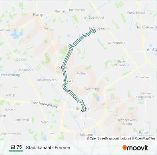 75 Bus Line Map