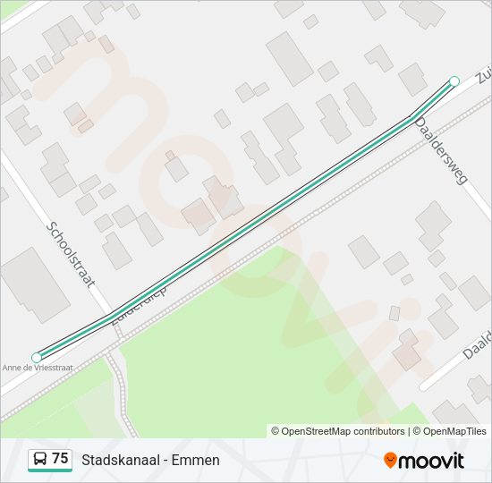 75 Bus Line Map