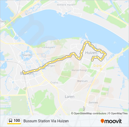 100 bus Line Map