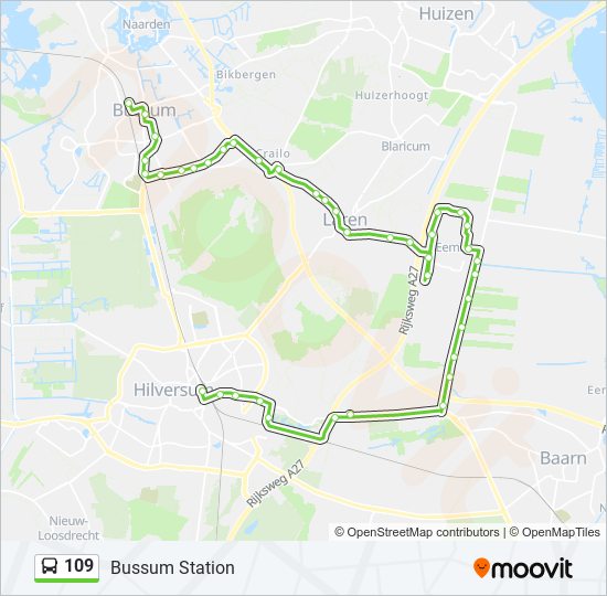 109 bus Line Map