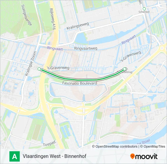 Metro A lijnkaart