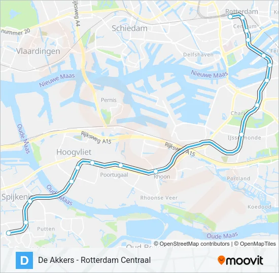 Metro D lijnkaart