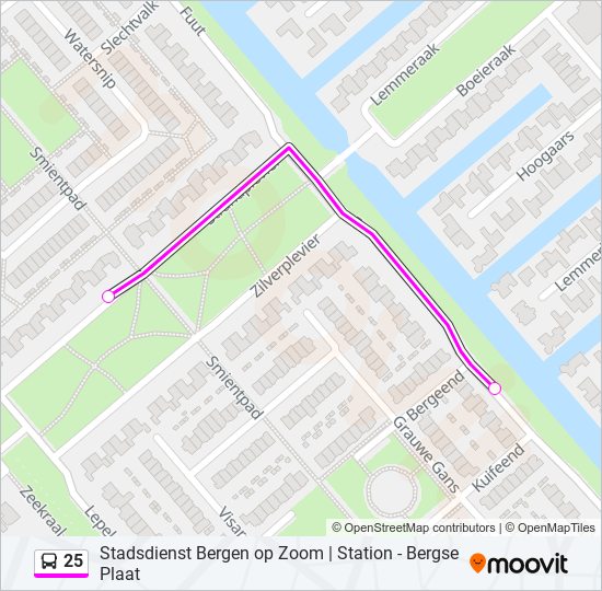 25 bus Line Map