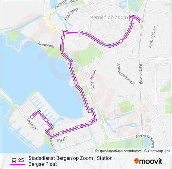 25 Bus Line Map