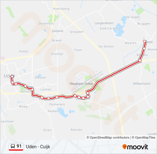 91 Bus Line Map