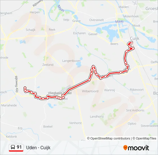 91 Bus Line Map