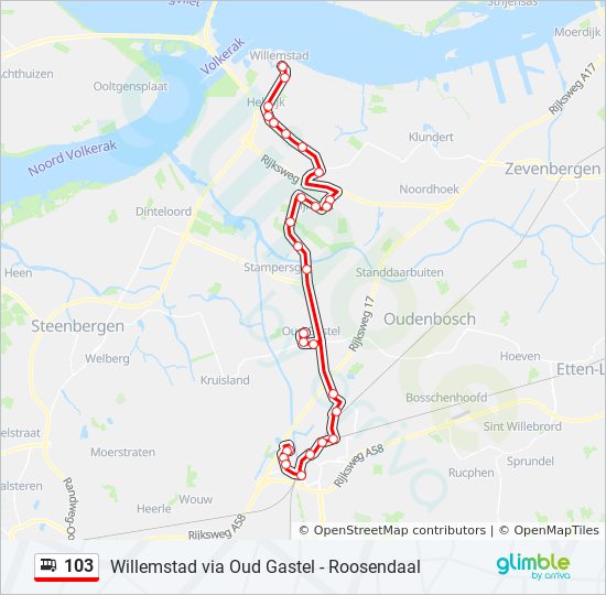 Bus 103 Route Map 103 Route: Schedules, Stops & Maps - Roosendaal (Updated)