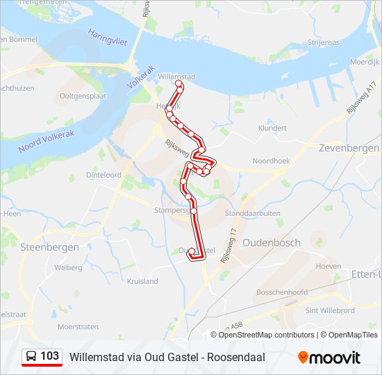 103 bus Line Map