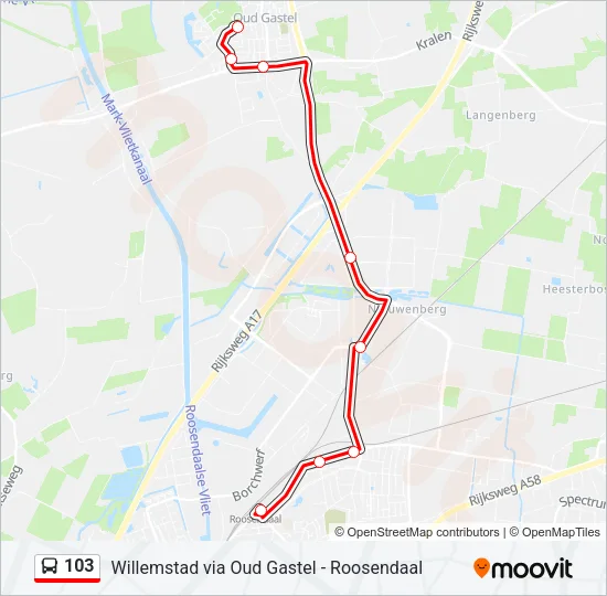 103 Bus Line Map