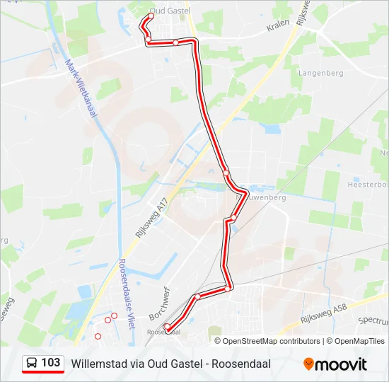 103 Bus Line Map