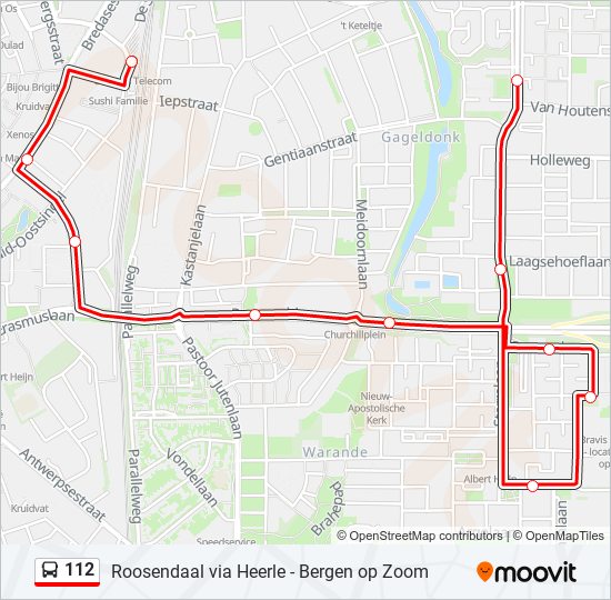 112 bus Line Map