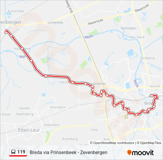 119 Bus Line Map