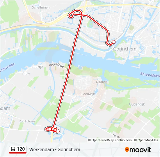 Bus 120 lijnkaart