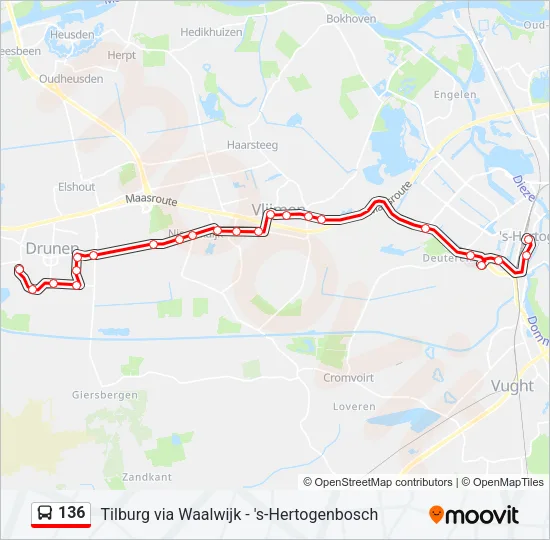 136 Bus Line Map