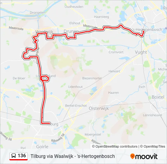 136 Bus Line Map