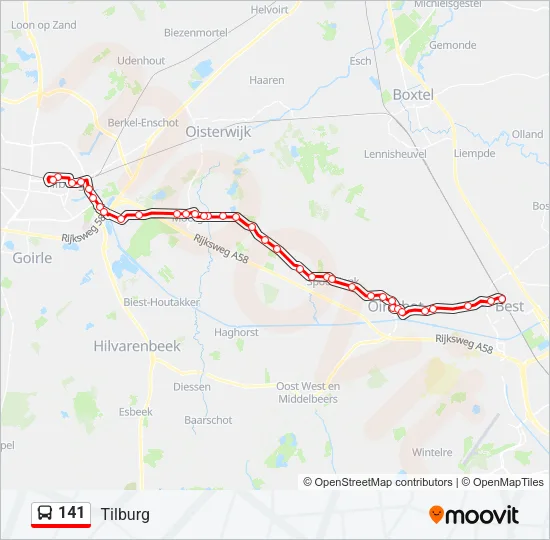 141 Bus Line Map