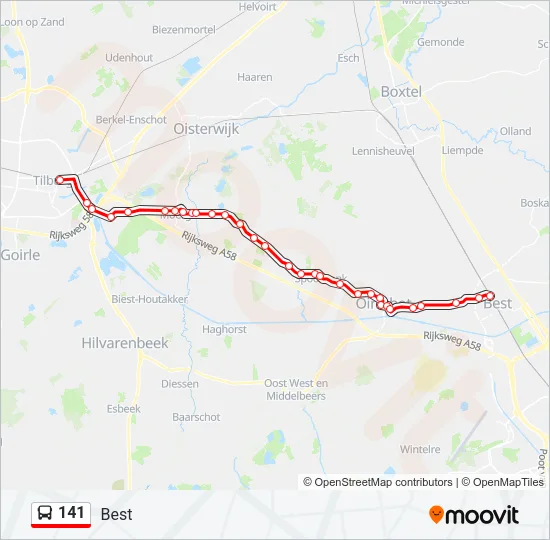 141 Bus Line Map