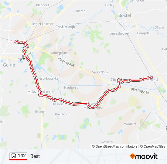 142 bus Line Map