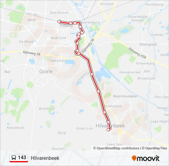 143 Bus Line Map