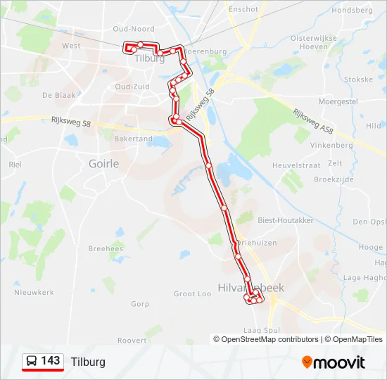 143 Bus Line Map