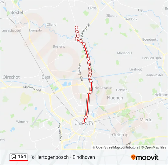 154 Bus Line Map