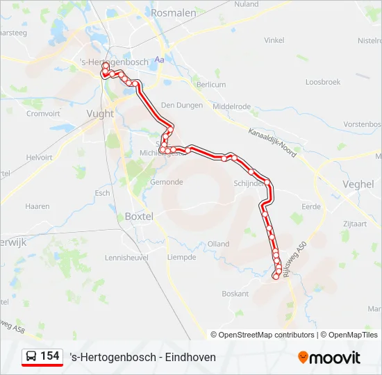 154 Bus Line Map
