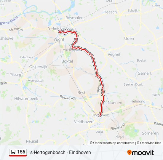 156 bus Line Map