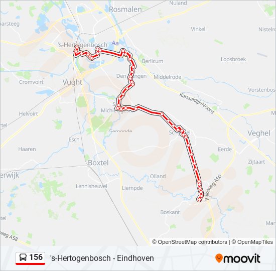 Herenhuis Datum bruiloft 156 Route: dienstregelingen, haltes en kaarten - Den Bosch Via De Brand  (Bijgewerkt)