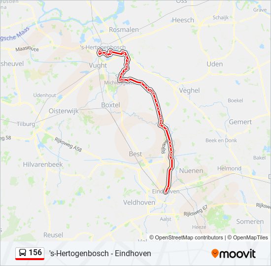 Kerkbank invoeren dramatisch 156 Route: dienstregelingen, haltes en kaarten - Den Bosch Via Schijndel  (Bijgewerkt)