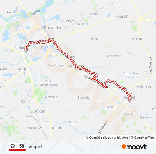 158 bus Line Map