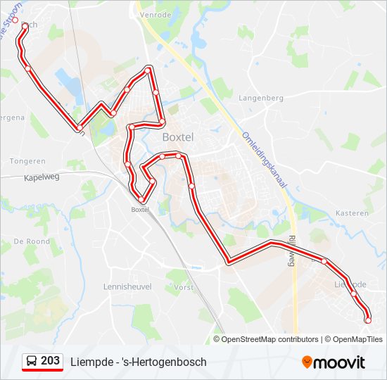 203 bus Line Map